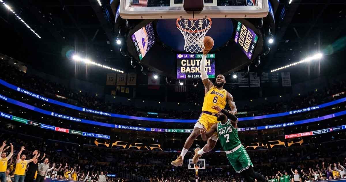 ليبرون جيمس يتألق بـ38 نقطة وليكرز يكسر عقدة بوسطن سيلتيكس